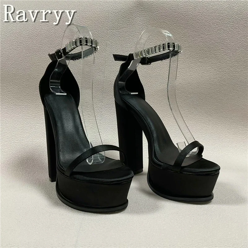 Summer New Platform Chunky High Heels Sandals Open Toe Rhinestones Decor Ankle Strap Party Dance Shoes
Summer New Platform Chunky High Heels Sandals Open Toe Rhinestones Decor Ankle Strap Party Dance Shoes