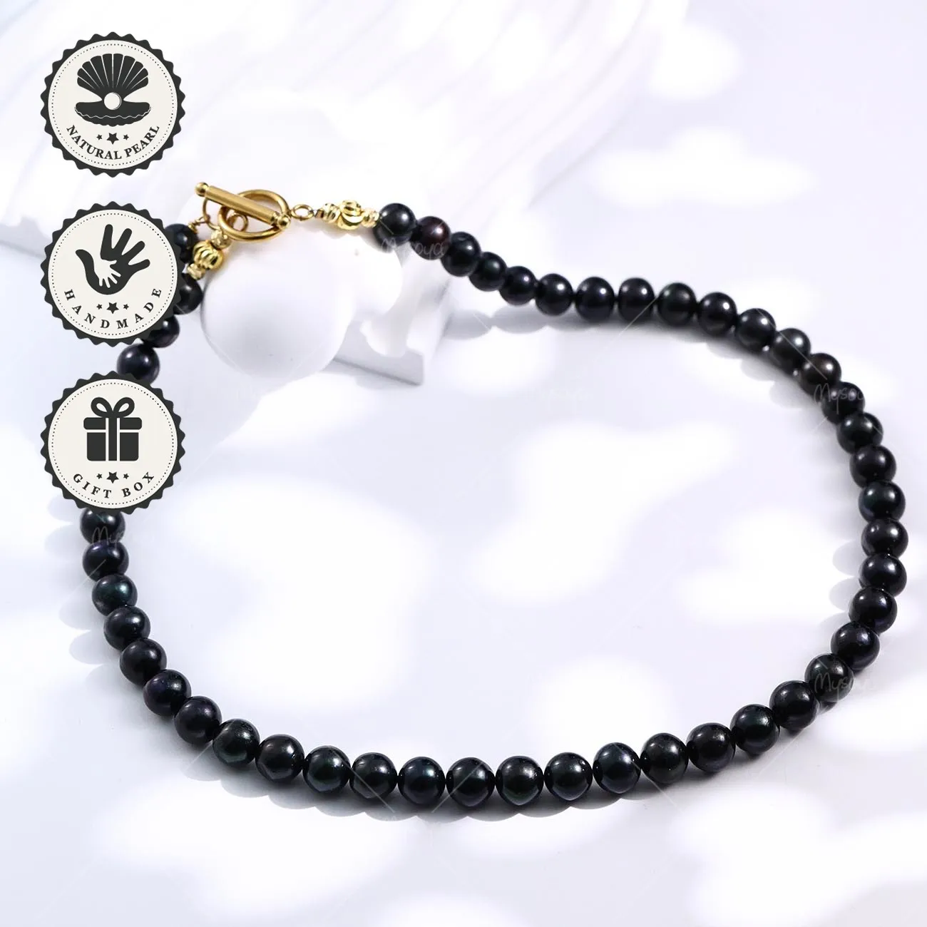 Mysoya Black Freshwater Pearl Necklace 8–9mm With Golden OT Clasp Gift Box Valentine’s Day Birthday Gift For Her
Mysoya Black Freshwater Pearl Necklace 8–9mm With Golden OT Clasp Gift Box Valentine’s Day Birthday Gift For Her