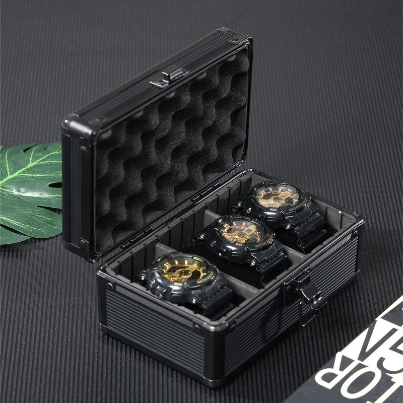 New Trendy Exquisite Elegant Watch Storage Box Black Aluminum Alloy Watch Storage Box With Soft Pillow Watch Storage Box Luggage
New Trendy Exquisite Elegant Watch Storage Box Black Aluminum Alloy Watch Storage Box With Soft Pillow Watch Storage Box Luggage