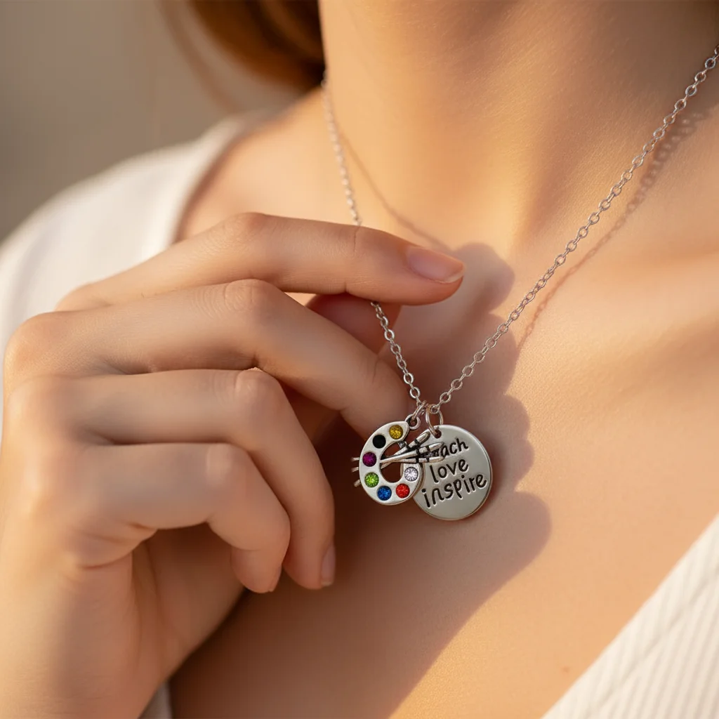 Teach Love inspire charms Teacher's Jewelry Artist Palette Paint Brush Necklace Artist Palette Keychain Art Teacher Gifts
Teach Love inspire charms Teacher's Jewelry Artist Palette Paint Brush Necklace Artist Palette Keychain Art Teacher Gifts