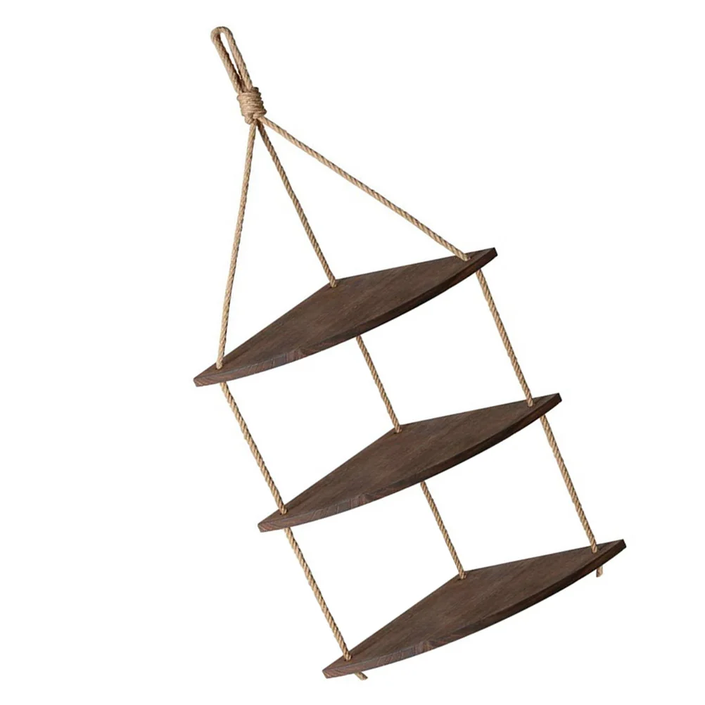 Wall Hanging Shelf 3 Levels Solid Wood Rope Decorative No Punching Light Brown Home Storage ganizer Living Room
Wall Hanging Shelf 3 Levels Solid Wood Rope Decorative No Punching Light Brown Home Storage ganizer Living Room