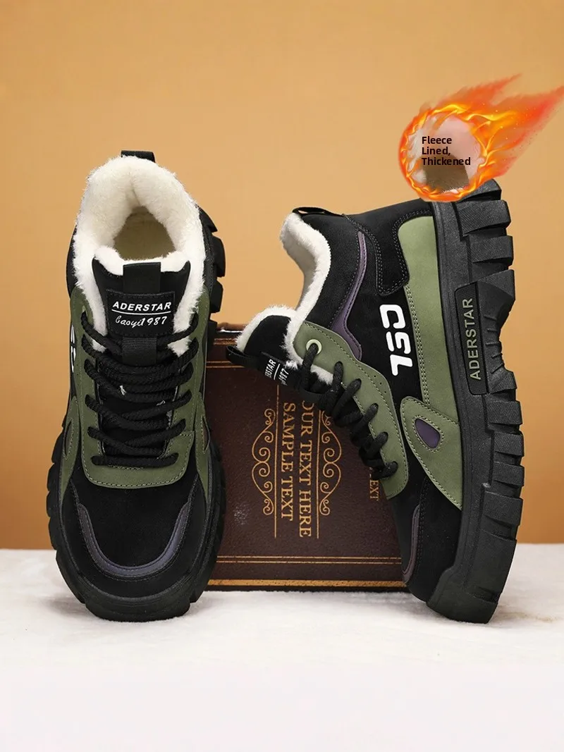 Men's High-Top Winter Boots Fleece-Lined Waterproof Non-Slip Hiking Snow Boots Casual Style round Toe Low Heel Rubber Outsole
Men's High-Top Winter Boots Fleece-Lined Waterproof Non-Slip Hiking Snow Boots Casual Style round Toe Low Heel Rubber Outsole