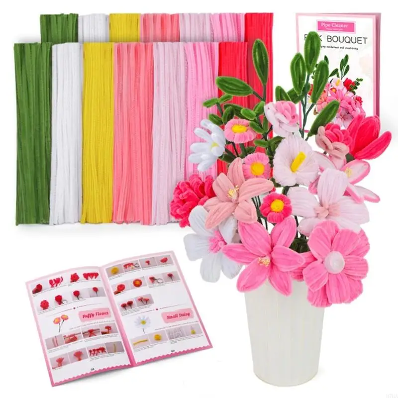 550Pcs Pipe Cleaners Bouquets Set Plush Stems Flower Set with Instruction for Wedding Decoration Vase Flower Arrangement 87HA
550Pcs Pipe Cleaners Bouquets Set Plush Stems Flower Set with Instruction for Wedding Decoration Vase Flower Arrangement 87HA