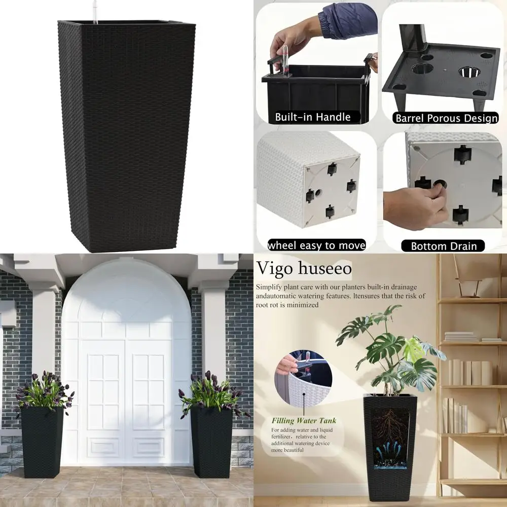 Self-Watering Large Indoor/Outdoor Plant Pots with Drain Holes and Water Level Monitor for Tall Plants
Self-Watering Large Indoor/Outdoor Plant Pots with Drain Holes and Water Level Monitor for Tall Plants