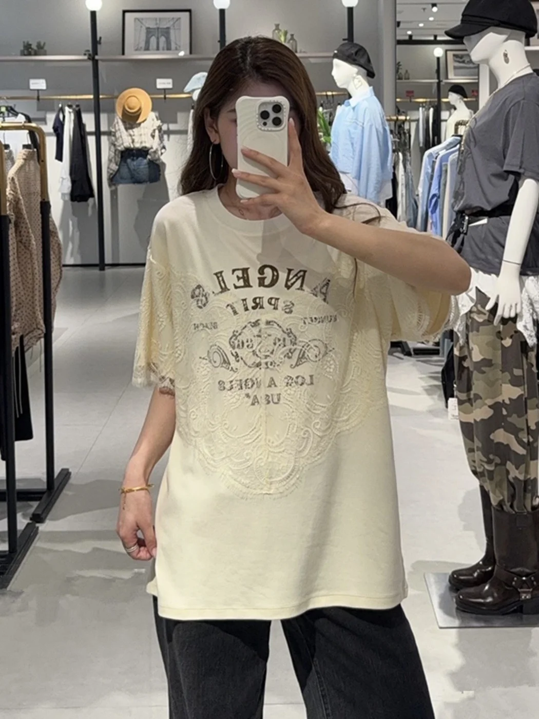 Loose Lace Splice Letter round Neck T-Shirt Women's Casual Style Printed Middle Waist Universal Fit Short Sleeve Breathable
Loose Lace Splice Letter round Neck T-Shirt Women's Casual Style Printed Middle Waist Universal Fit Short Sleeve Breathable