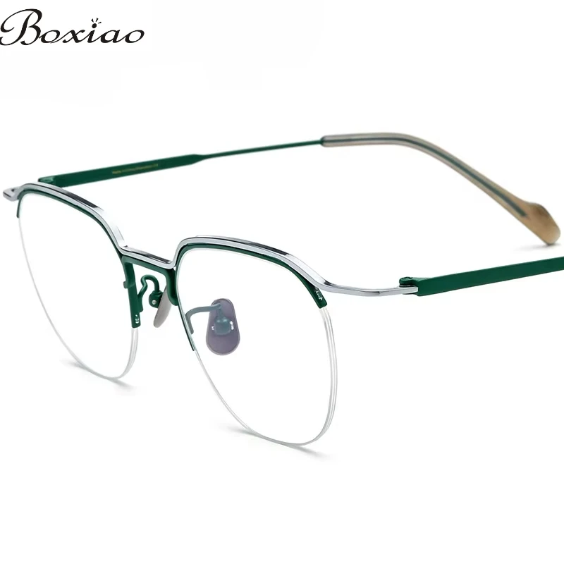 24 New Ultra-light Pure Titanium Myopia Glasses Men's Half-frame Square Glasses Frame Women Can Match Myopia Prescription
24 New Ultra-light Pure Titanium Myopia Glasses Men's Half-frame Square Glasses Frame Women Can Match Myopia Prescription