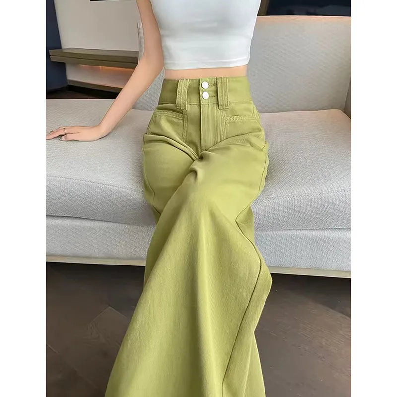 Summer Jeans Womens High Waist Green Korean Fashion Streetwear Straight Pants Baggy Casual Vintage Ladies Wide Leg Denim Trouser
Summer Jeans Womens High Waist Green Korean Fashion Streetwear Straight Pants Baggy Casual Vintage Ladies Wide Leg Denim Trouser