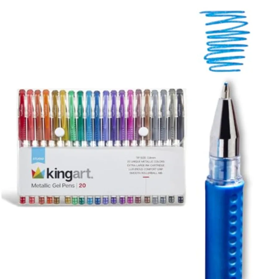 Rollerball Gel Pens, Set of 20 Shiny Colors with Soft-Grip Comfort, XL Ink Cartridge - Ink, Great for All Ages, Writing, Colori
Rollerball Gel Pens, Set of 20 Shiny Colors with Soft-Grip Comfort, XL Ink Cartridge - Ink, Great for All Ages, Writing, Colori