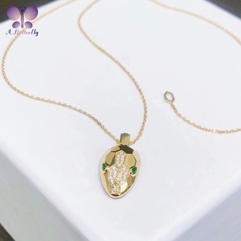 AButterfly 18K Yellow Gold Natural Diamond Snake Pendant Necklace for Women's Wedding Birthday Gift Fine Jewelry
AButterfly 18K Yellow Gold Natural Diamond Snake Pendant Necklace for Women's Wedding Birthday Gift Fine Jewelry
