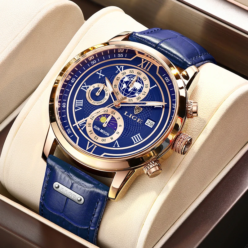 LIGE уличные спортивные кварцевые часы для мужчин, модный кожаный ремешок, повседневные водонепроницаемые светящиеся фазы Луны, мужские часы с автоматической датой, подарки
LIGE уличные спортивные кварцевые часы для мужчин, модный кожаный ремешок, повседневные водонепроницаемые светящиеся фазы Луны, мужские часы с автоматической датой, подарки