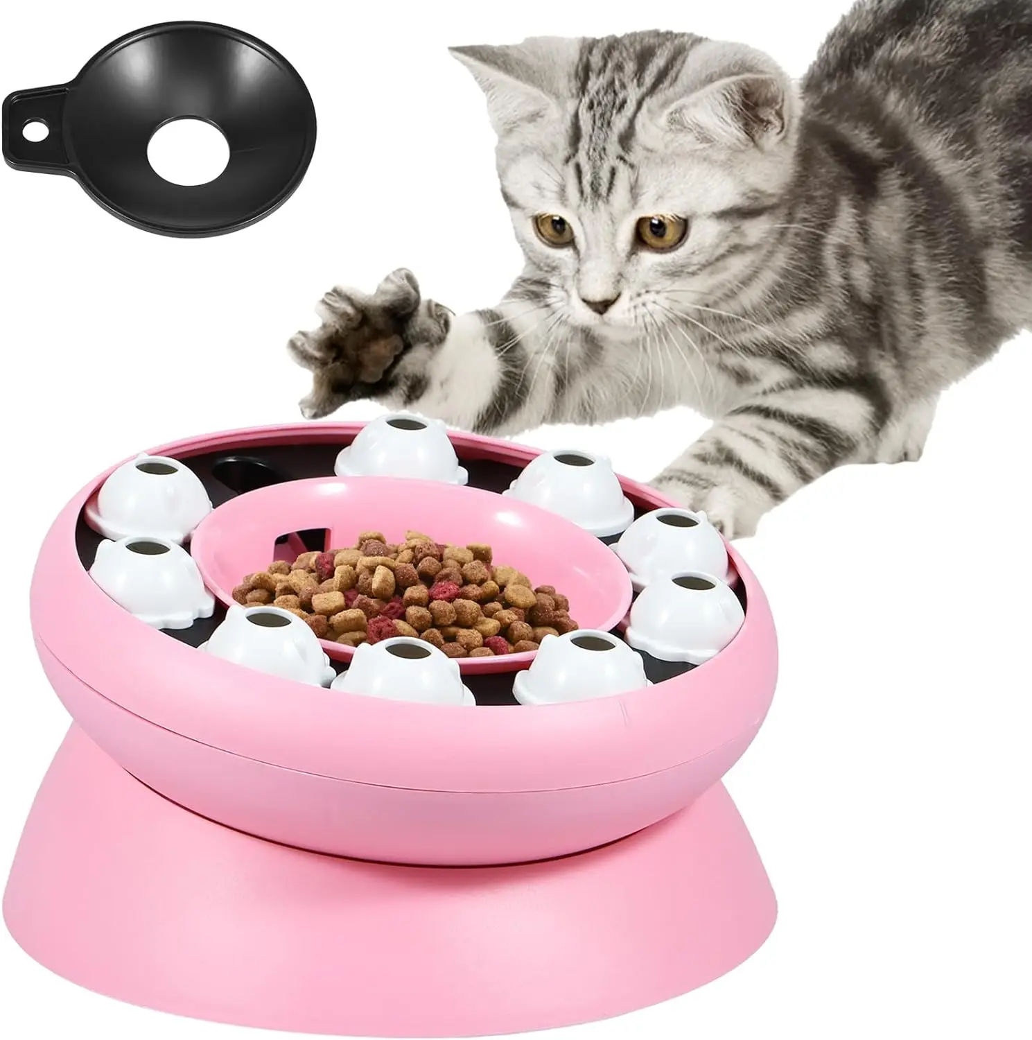 Cat Bowl Food Slow Feeder BPA Free Cat Treat Dispenser Fun Raised with Stand Tilted Elevated Bowl
Cat Bowl Food Slow Feeder BPA Free Cat Treat Dispenser Fun Raised with Stand Tilted Elevated Bowl