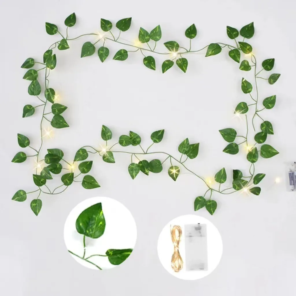 LED light Artificial Green Leafs Vine Home Christmas Wedding Bridal garden wall Hanging plants party Diy Decoration Hot sales
LED light Artificial Green Leafs Vine Home Christmas Wedding Bridal garden wall Hanging plants party Diy Decoration Hot sales