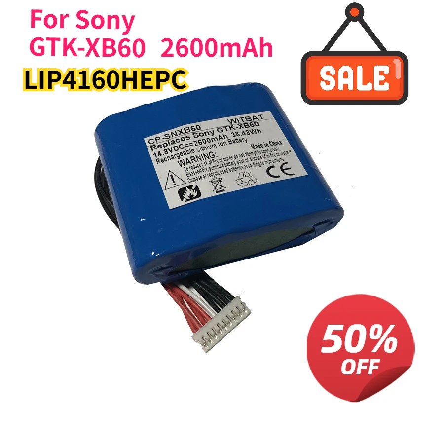 For Sony GTK-XB60 Speaker Audio Battery LIP4160HEPC High-Quality Rechargeable Battery
For Sony GTK-XB60 Speaker Audio Battery LIP4160HEPC High-Quality Rechargeable Battery