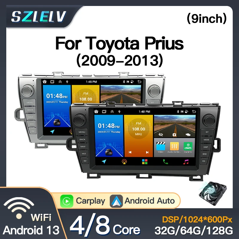 For Toyota Prius 2009-2013 XW30 SWC 9″ Android 13 Car Radio Stereo Multimedia Audio Carplay AUTO Naviga Bluetooth GPS DSP Player
For Toyota Prius 2009-2013 XW30 SWC 9″ Android 13 Car Radio Stereo Multimedia Audio Carplay AUTO Naviga Bluetooth GPS DSP Player
