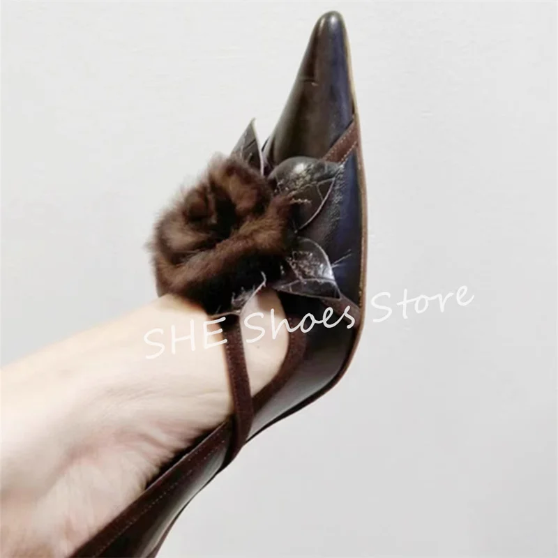 French Style Plush Rose Splicing Leather Shoes Women Stiletto Pumps Vintage Pointed Toe High Heel Sandals Ladies Slip-On Shoes
French Style Plush Rose Splicing Leather Shoes Women Stiletto Pumps Vintage Pointed Toe High Heel Sandals Ladies Slip-On Shoes