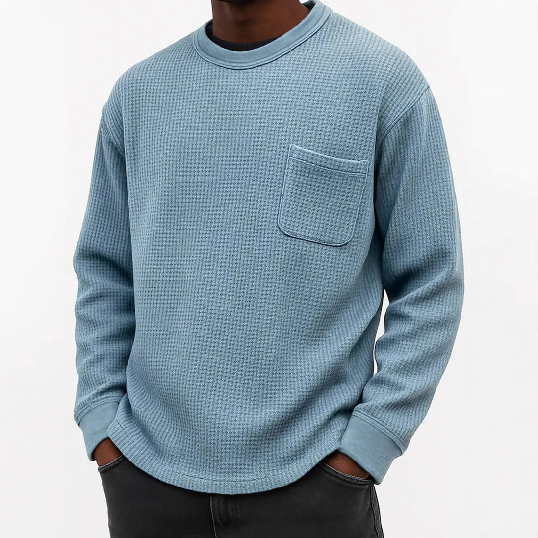 Long Sleeve T-Shirt Spring and Autumn Waffle Loose Large Size Bottom Shirt Sweater Casual Crew Neck Men
Long Sleeve T-Shirt Spring and Autumn Waffle Loose Large Size Bottom Shirt Sweater Casual Crew Neck Men