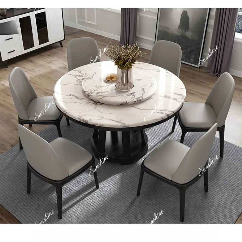 Круглый обеденный стол и стулья из скандинавского мрамора, современный простой обеденный стол из цельного дерева с огненным камнем
Круглый обеденный стол и стулья из скандинавского мрамора, современный простой обеденный стол из цельного дерева с огненным камнем