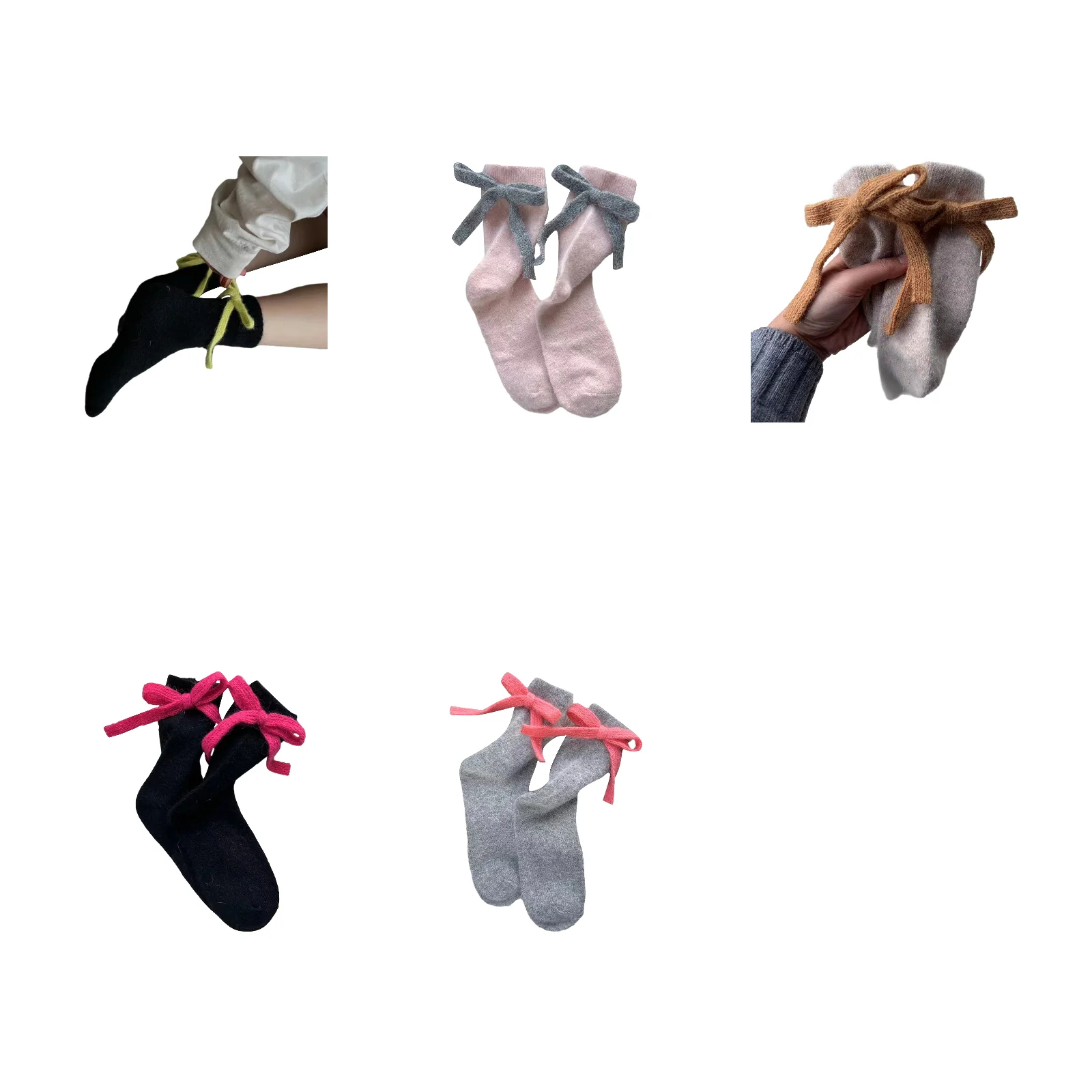 Шерстяные носки с бантом, комбинация из пяти цветов (фруктово-зеленый/розовый/бежевый/красный/серый)
Шерстяные носки с бантом, комбинация из пяти цветов (фруктово-зеленый/розовый/бежевый/красный/серый)