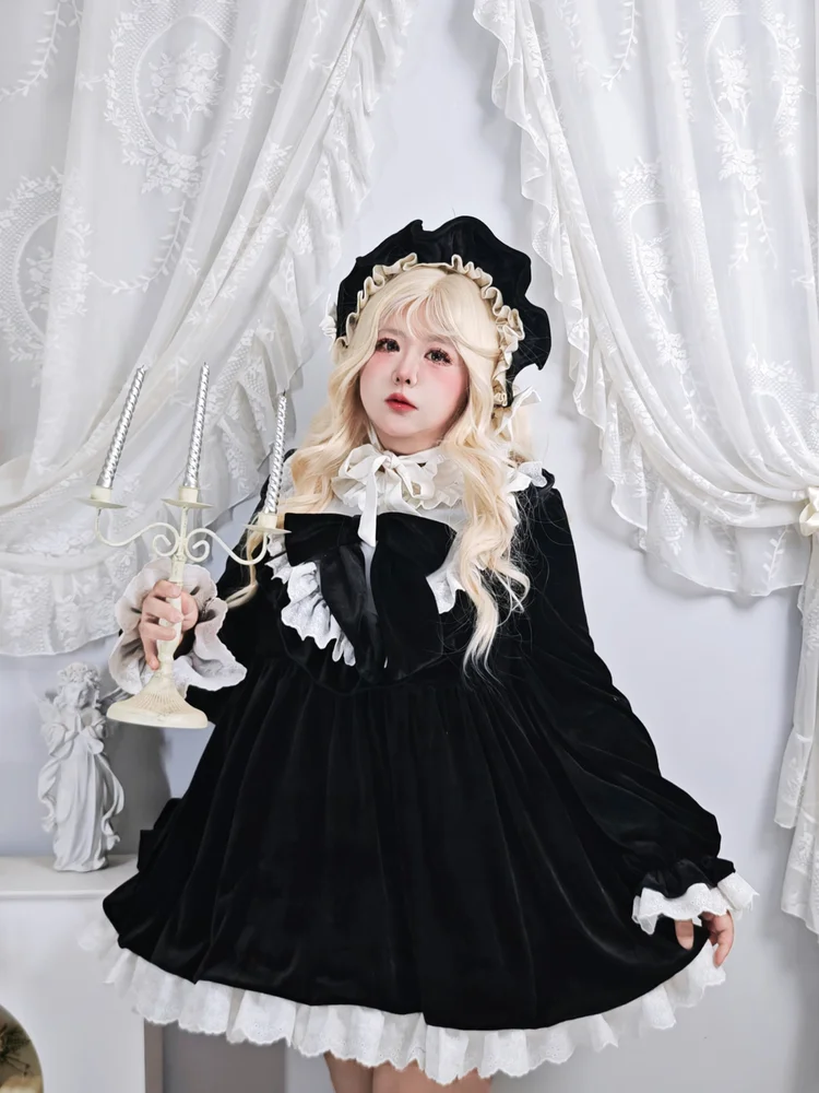 Velvet Lolita Sweet Dress Japanese Lolita Girl Princess Tea Party Dress Lace Long Sleeve Dress
Velvet Lolita Sweet Dress Japanese Lolita Girl Princess Tea Party Dress Lace Long Sleeve Dress