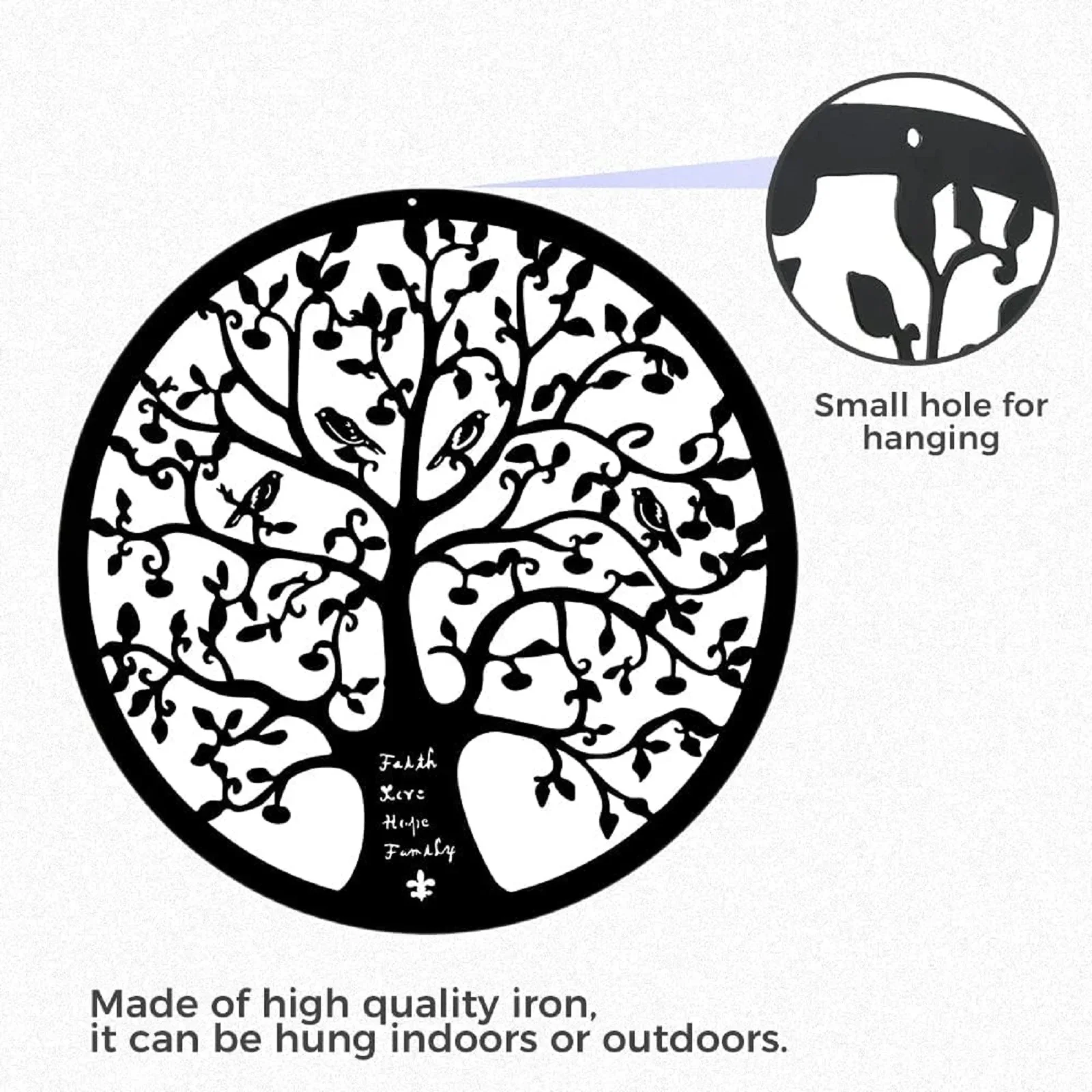 Metal Tree of Life 28cm/11Inch Wall Hanging Decoration Silhouette Black Wall Art for Home Garden Kitchen Bedroom Indoor Outdoor
Metal Tree of Life 28cm/11Inch Wall Hanging Decoration Silhouette Black Wall Art for Home Garden Kitchen Bedroom Indoor Outdoor