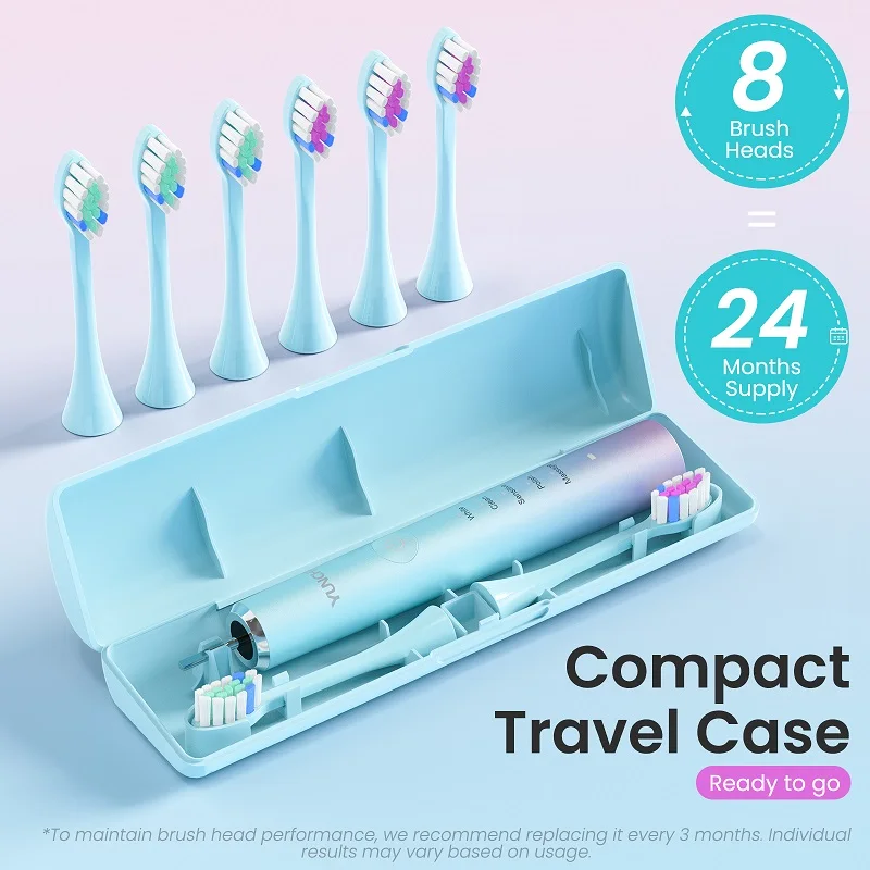 YUNCHI Y7 Sonic Electric Toothbrush 40000 VPM 5 Modes IPX7 Waterproof 45 Days Long Battery Dupont Soft Bristles
YUNCHI Y7 Sonic Electric Toothbrush 40000 VPM 5 Modes IPX7 Waterproof 45 Days Long Battery Dupont Soft Bristles