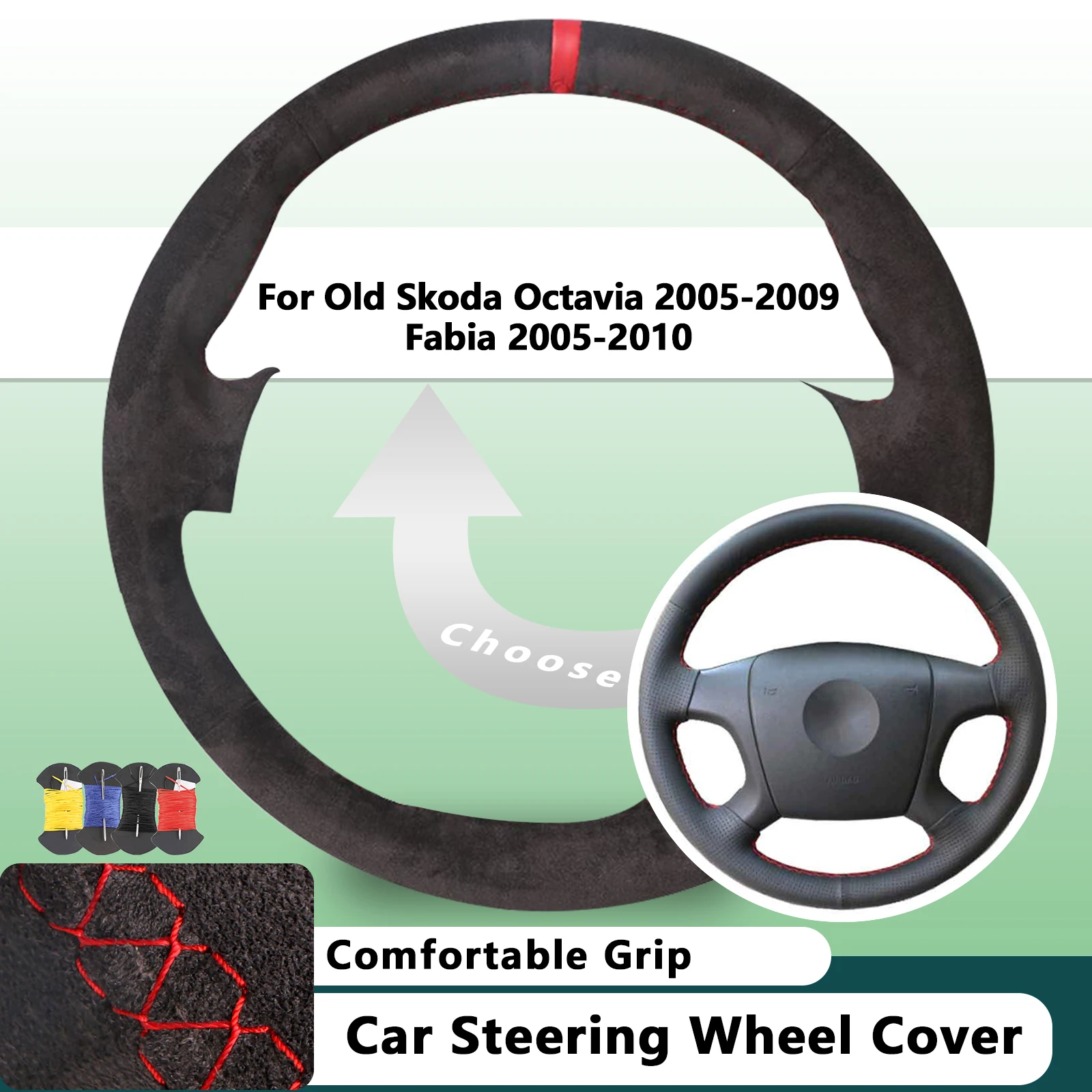 Suede Car Steering Wheel Cover For Old Skoda Octavia 2005-2009 Fabia 2005-2010 Luxury Soft Leather Auto Accessories
Suede Car Steering Wheel Cover For Old Skoda Octavia 2005-2009 Fabia 2005-2010 Luxury Soft Leather Auto Accessories