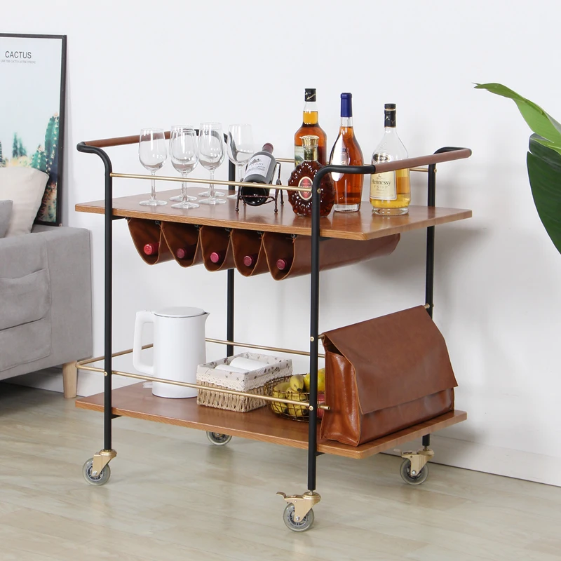 Silent silent wrought iron dining cart multi-layer trolley household metal rack villa restaurant steak red wine leather
Silent silent wrought iron dining cart multi-layer trolley household metal rack villa restaurant steak red wine leather