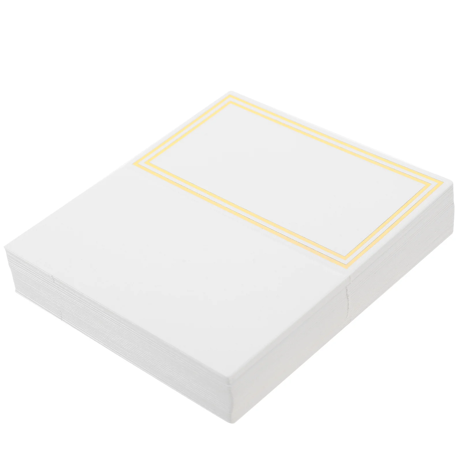 50Pcs Premium Wedding Table Place Cards Rectangular Bronzing Edged Blank Name Cards for Party Seating Banquets
50Pcs Premium Wedding Table Place Cards Rectangular Bronzing Edged Blank Name Cards for Party Seating Banquets