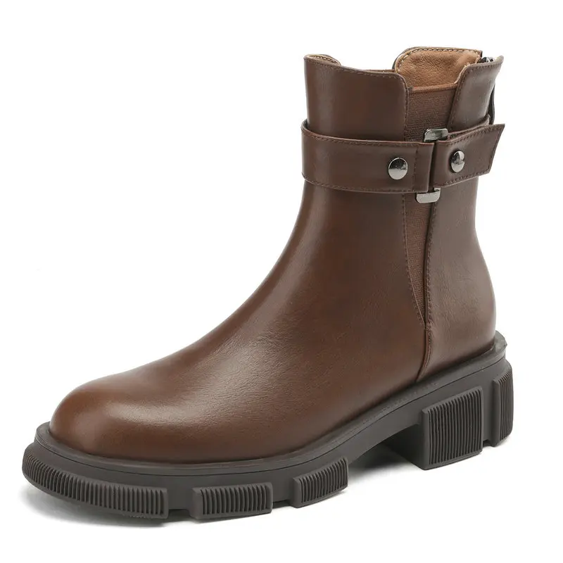 2024 Women Genuine Leather Ankle Boots Chelsea Round Toe Thick Med Heels Shoes Woman Office Lady Autumn Winter Size 34-39
2024 Women Genuine Leather Ankle Boots Chelsea Round Toe Thick Med Heels Shoes Woman Office Lady Autumn Winter Size 34-39