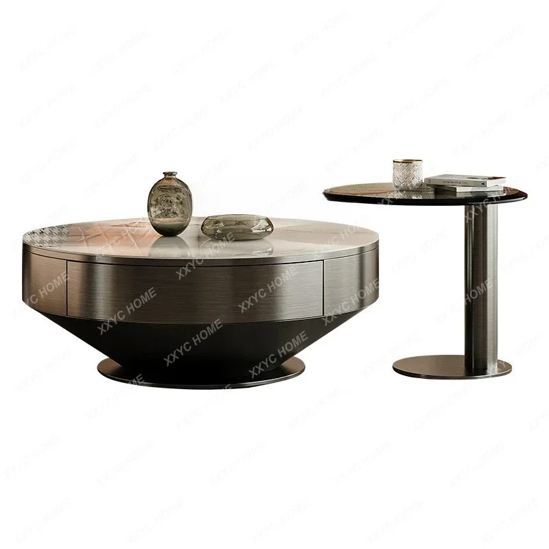 light luxury modern rock slab coffee table living room round size combination glass side table
light luxury modern rock slab coffee table living room round size combination glass side table