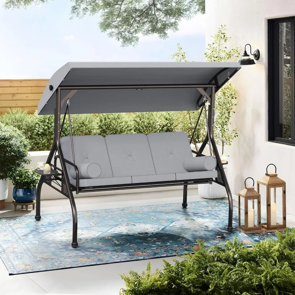 3-Seat Outdoor Patio Swing Chair, 2-in-1 Convertible Outdoor Swing Bed with Adjustable Canopy, Thicken Cushions for Balcony, Ga
3-Seat Outdoor Patio Swing Chair, 2-in-1 Convertible Outdoor Swing Bed with Adjustable Canopy, Thicken Cushions for Balcony, Ga
