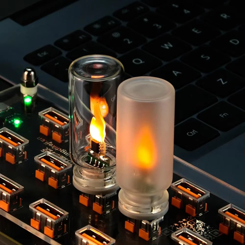 USB Flame Flickering LED Frosted Clear Glass Candle Night Light Simulated Flame for Car Home Room Laptop PC Festival Decoration
USB Flame Flickering LED Frosted Clear Glass Candle Night Light Simulated Flame for Car Home Room Laptop PC Festival Decoration