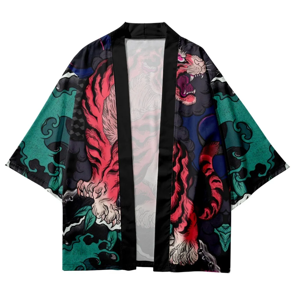 Casual Men Women Looser Beach Cardigan Japanese Cartoon Tiger Printed Kimono Yukata Clothing Harajuku Haori
Casual Men Women Looser Beach Cardigan Japanese Cartoon Tiger Printed Kimono Yukata Clothing Harajuku Haori