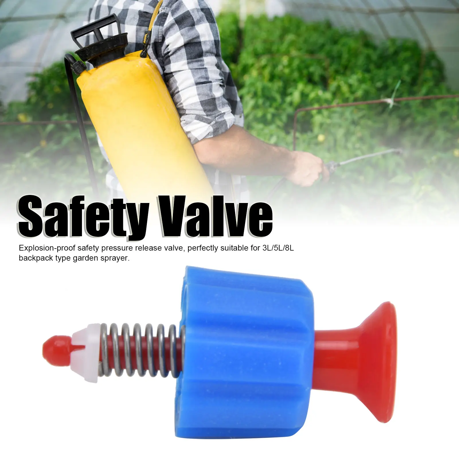 Gardening Fittings Pressure Relief Valve Pressure Relief Valve PP Automatic Safety Valve Accessory for 3L/5L/8L Backpack Sprayer
Gardening Fittings Pressure Relief Valve Pressure Relief Valve PP Automatic Safety Valve Accessory for 3L/5L/8L Backpack Sprayer