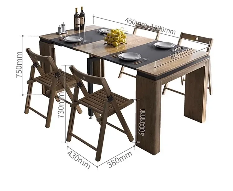 Nordic multifunctional folding telescopic dining table and chair combination against the wall
Nordic multifunctional folding telescopic dining table and chair combination against the wall