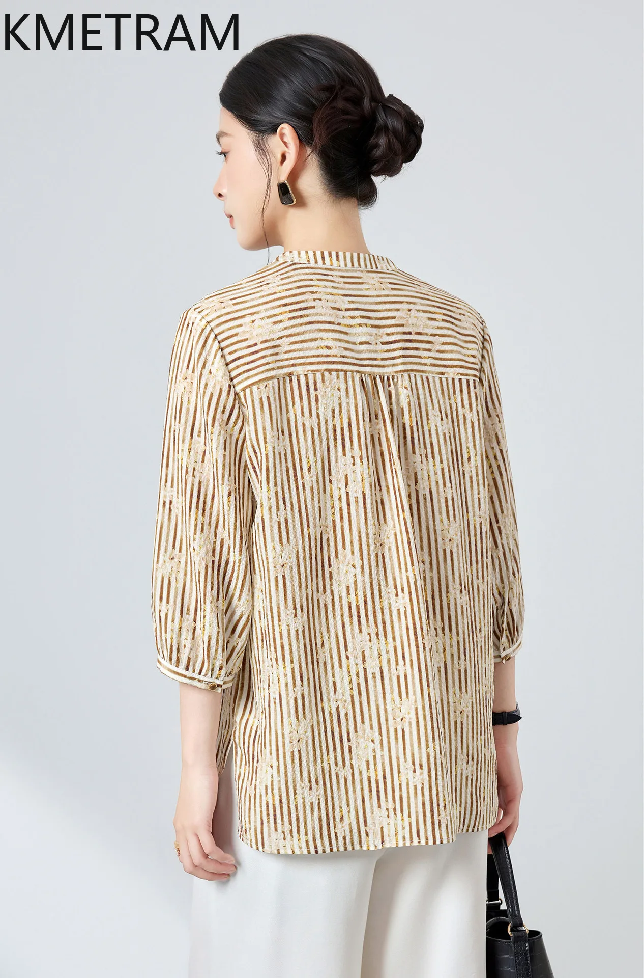 KMETRAM 16MM 100% Real Mulberry Silk Shirt Women Striped Floral Blouse V-Neck Loose Summer Tops for Woman Clothing 2026 рубашка
KMETRAM 16MM 100% Real Mulberry Silk Shirt Women Striped Floral Blouse V-Neck Loose Summer Tops for Woman Clothing 2026 рубашка