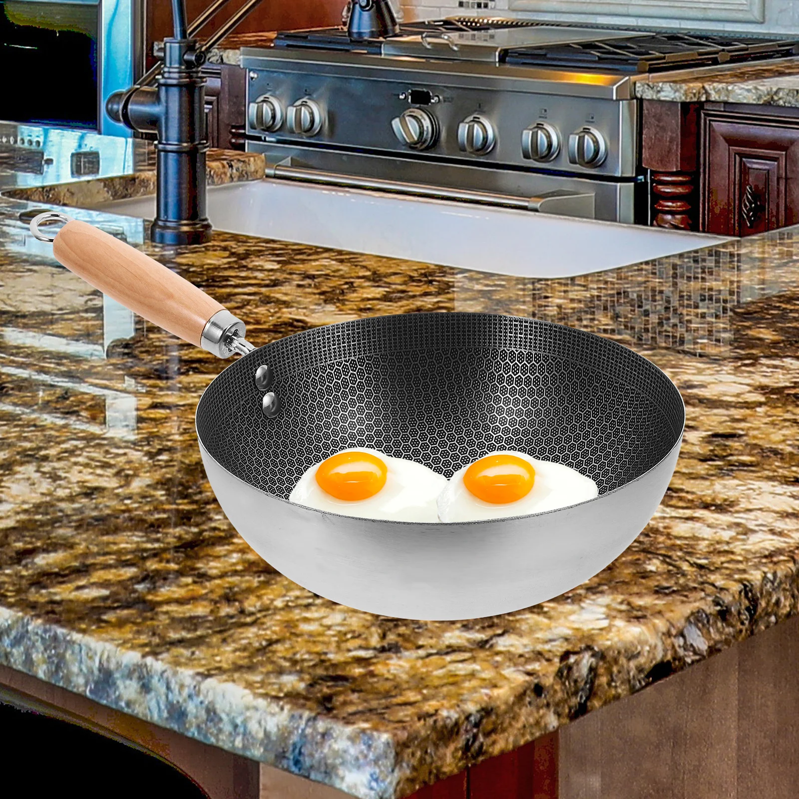 Honeycomb Frying Pan Stainless Steel Non-Stick Kitchen Wok Cookware Accessories Ergonomic Handle Easy Cleaning Gas Stove Stir
Honeycomb Frying Pan Stainless Steel Non-Stick Kitchen Wok Cookware Accessories Ergonomic Handle Easy Cleaning Gas Stove Stir