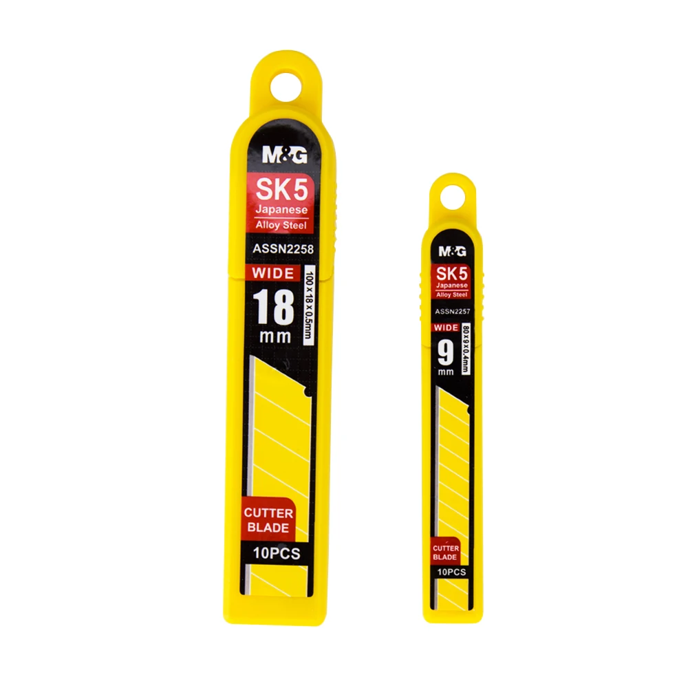 M & G Cutter Blades 18mm 100 * 18 * 0.5 mm With 8 Points 10 Pcs Blades / Box
M & G Cutter Blades 18mm 100 * 18 * 0.5 mm With 8 Points 10 Pcs Blades / Box