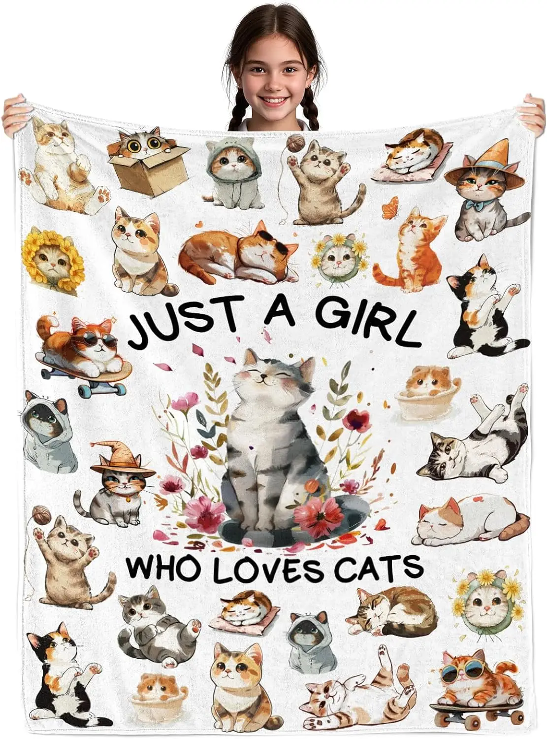 Cat Lover Gift Blanket for Women Girls, Just A Girl Who Love Cats, 40"x50" Flannel Throw
Cat Lover Gift Blanket for Women Girls, Just A Girl Who Love Cats, 40"x50" Flannel Throw