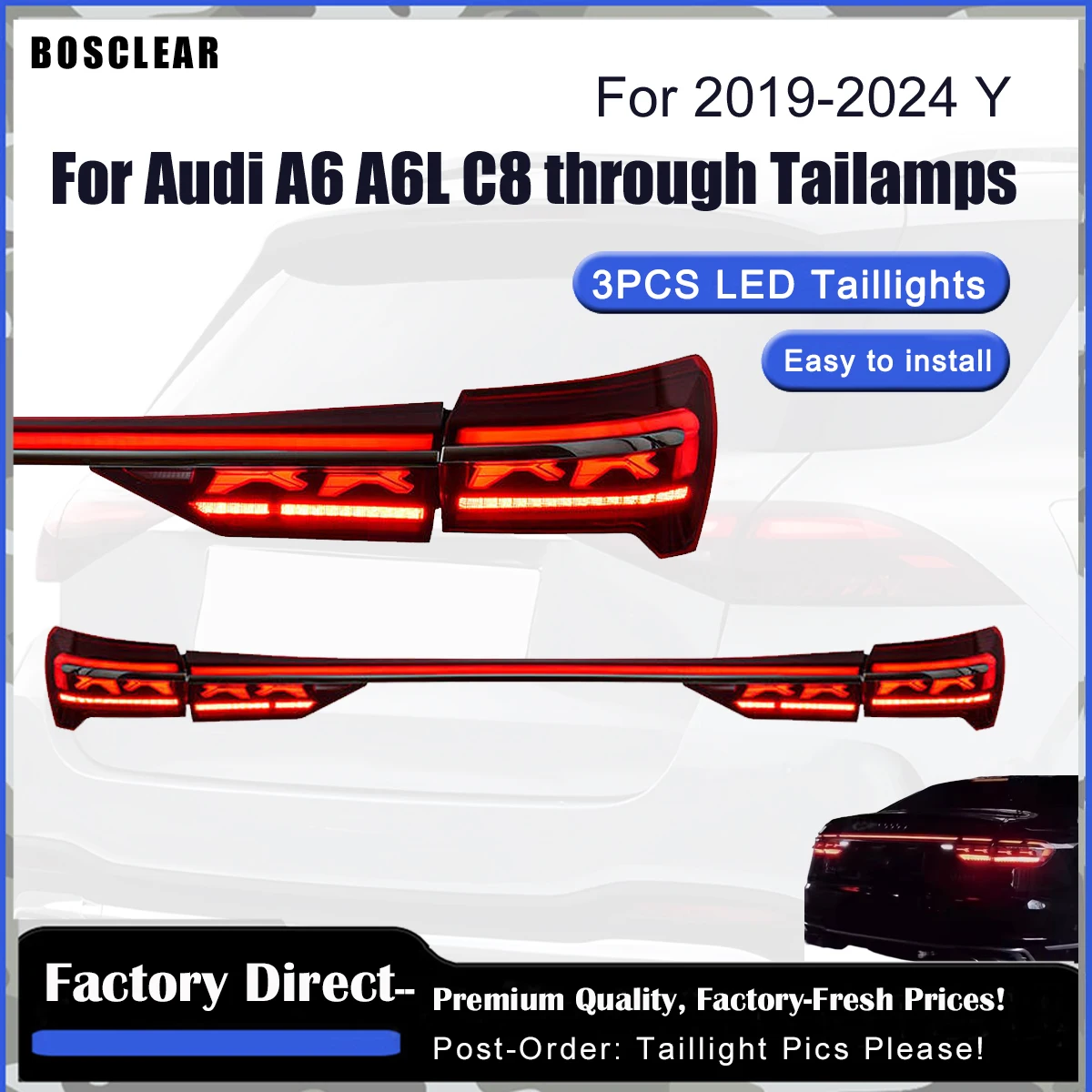 Для Audi A6 C8 2019-2024 светодиодный сквозной задний фонарь, динамический плавный задний фонарь в сборе, обновленный авто аксессуар для ламп, аксессуары
Для Audi A6 C8 2019-2024 светодиодный сквозной задний фонарь, динамический плавный задний фонарь в сборе, обновленный авто аксессуар для ламп, аксессуары