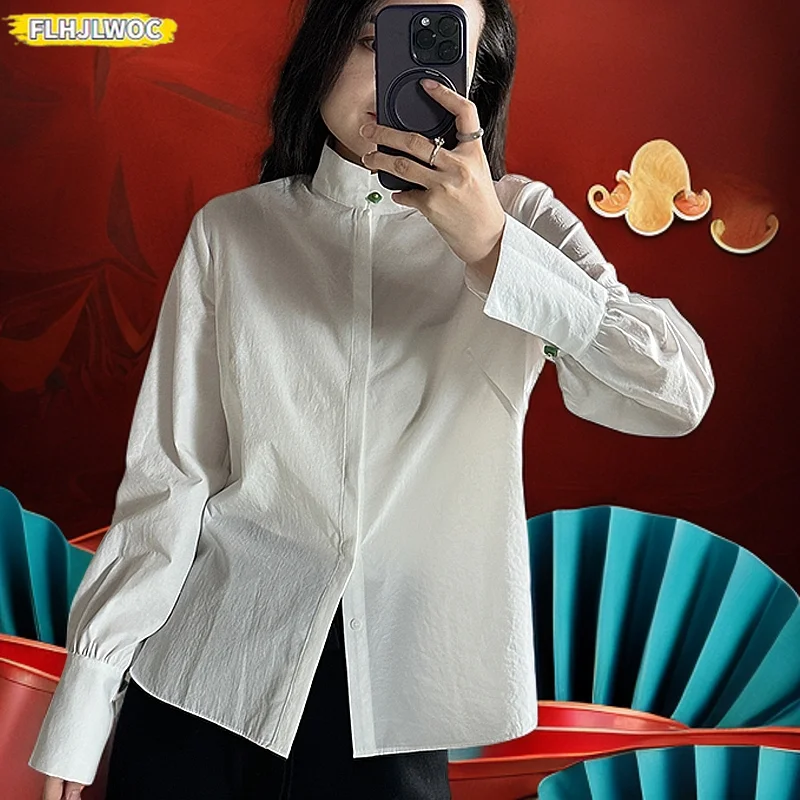 Hot Sales Cotton Blends Tops Blouses New 2025 Spring New Year Girls Preppy Style White Button Stand Collar Basic Shirts
Hot Sales Cotton Blends Tops Blouses New 2025 Spring New Year Girls Preppy Style White Button Stand Collar Basic Shirts