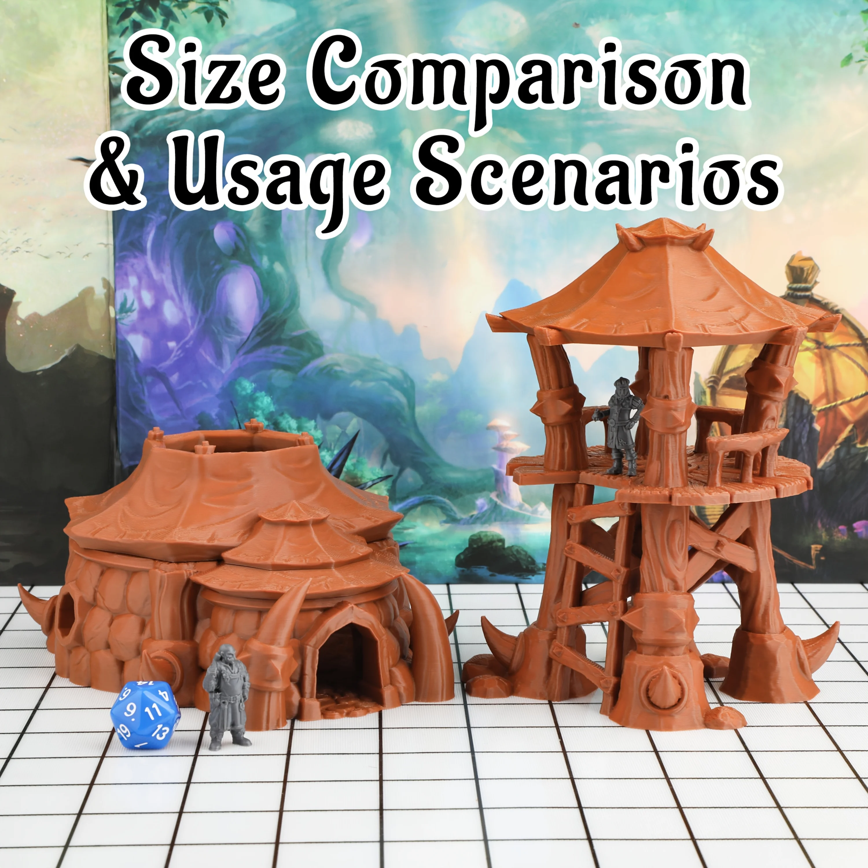 28mm Orc Camp Miniature Terrain Watchtower & House, Brown Plastic Terrain for Tabletop RPG, Fantasy Gift for Enthusiasts
28mm Orc Camp Miniature Terrain Watchtower & House, Brown Plastic Terrain for Tabletop RPG, Fantasy Gift for Enthusiasts