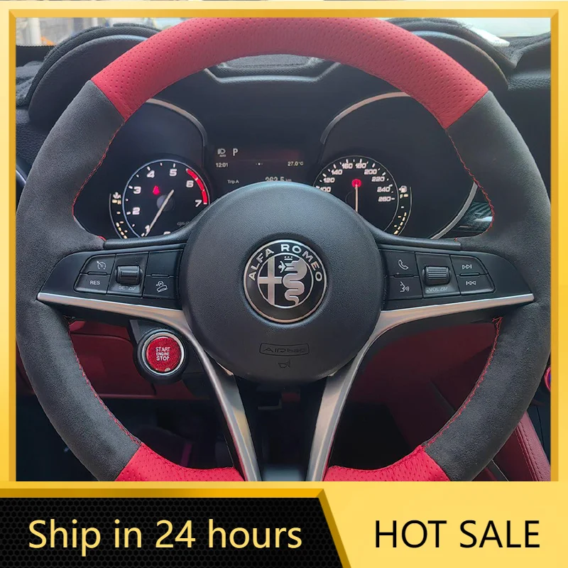 Car Stickers For Alfa Romeo Giulia Stelvio 2015-2018 Hand-stitched Non-slip Red Genuine Leather Carbon Black Suede Car Steering
Car Stickers For Alfa Romeo Giulia Stelvio 2015-2018 Hand-stitched Non-slip Red Genuine Leather Carbon Black Suede Car Steering