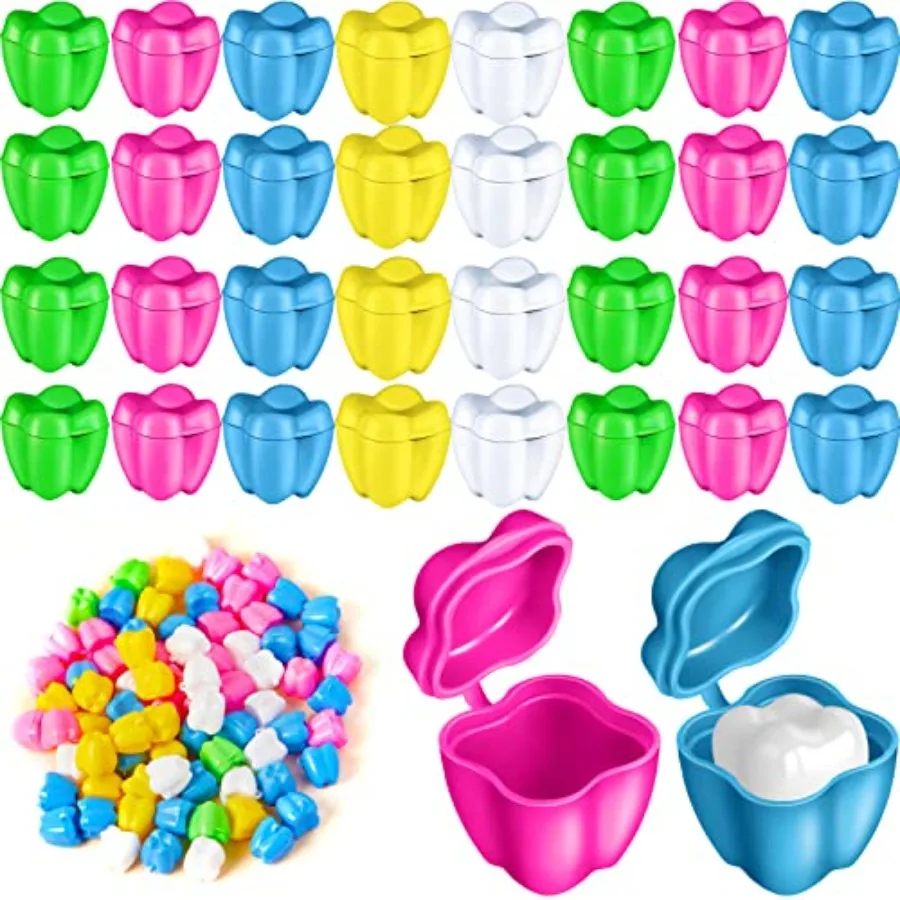 150 Pcs Colorful Tooth Savers Box, Plastic Tooth Holders Bulk for Boys Girls Keepsake, Goodie Bag Fillers, Party Favor, Dentist
150 Pcs Colorful Tooth Savers Box, Plastic Tooth Holders Bulk for Boys Girls Keepsake, Goodie Bag Fillers, Party Favor, Dentist