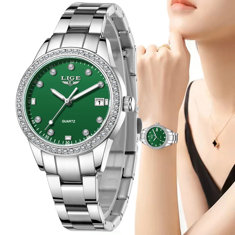 LIGE Luxury Creative Green Ladies Watch Fashion Elegant Bracelet Watch For Women Sports Waterproof Women's Quartz Wristwatches
LIGE Luxury Creative Green Ladies Watch Fashion Elegant Bracelet Watch For Women Sports Waterproof Women's Quartz Wristwatches