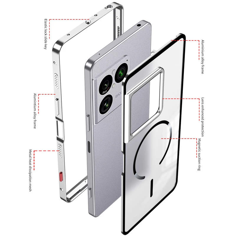 Magnetic Case For Sony Xperia 1 VIII Case For MagSafe Aluminium Alloy Metal Frame Matte Transparent Acrylic Cover
Magnetic Case For Sony Xperia 1 VIII Case For MagSafe Aluminium Alloy Metal Frame Matte Transparent Acrylic Cover