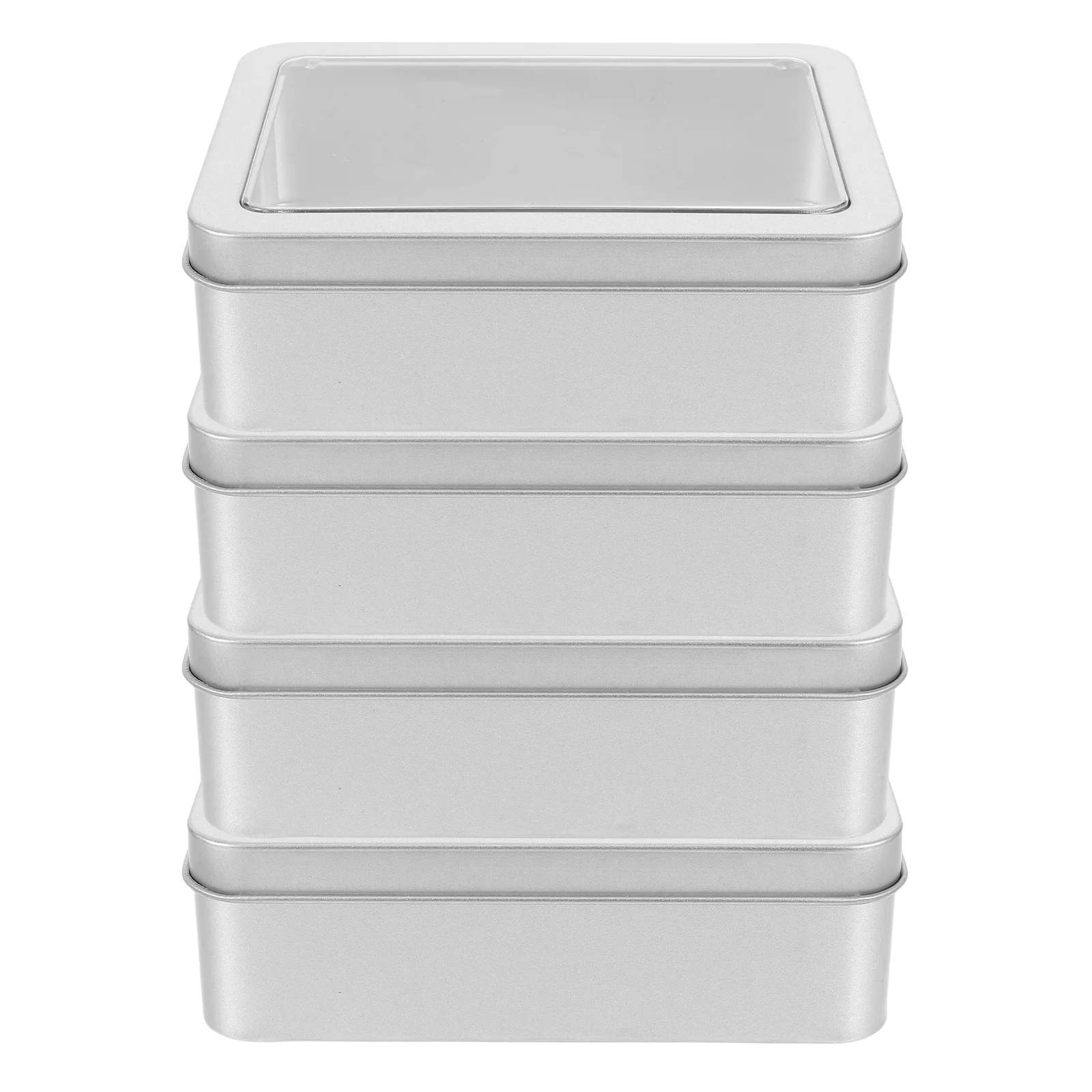 4 Pcs Tinplate Box Cookie Boxes Cans with Clear Window Small Containers Storage Rectangle
4 Pcs Tinplate Box Cookie Boxes Cans with Clear Window Small Containers Storage Rectangle