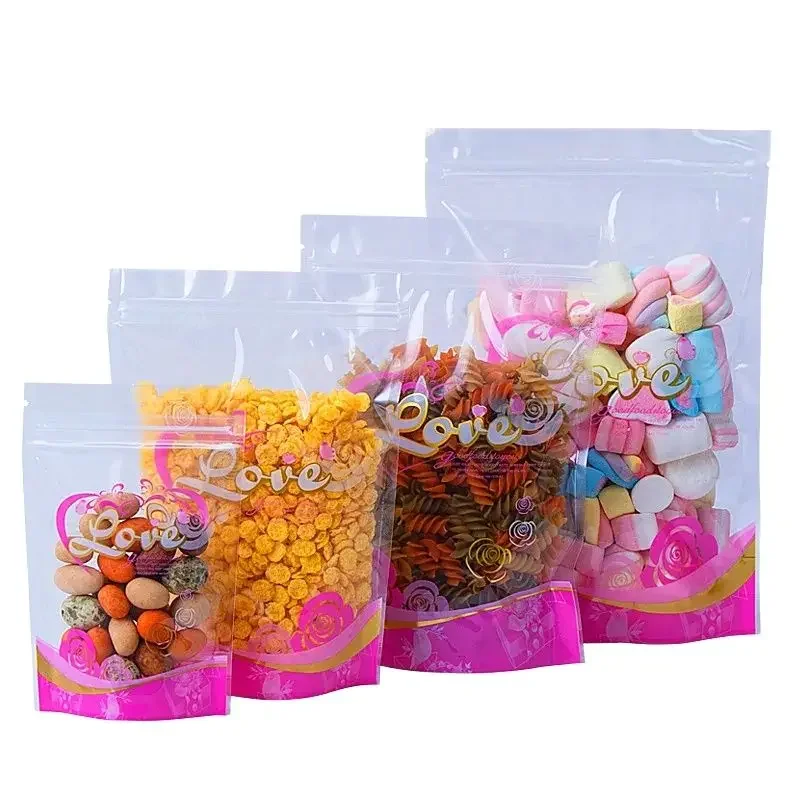 100PCS Love Clear Pink Plastic Ziplock Stand Up Bag DIY Coffee Snack Tea CookieS Bakery Candy Beaf Sugar Dates Packaging Pouches
100PCS Love Clear Pink Plastic Ziplock Stand Up Bag DIY Coffee Snack Tea CookieS Bakery Candy Beaf Sugar Dates Packaging Pouches