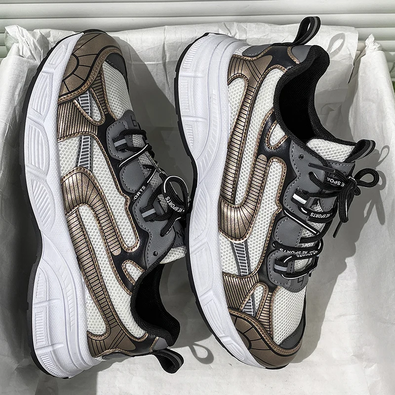 Мужские кроссовки с круглым носком и цветными блоками на толстой подошве, увеличивающие рост, сетчатая поверхность на весну и лето
Мужские кроссовки с круглым носком и цветными блоками на толстой подошве, увеличивающие рост, сетчатая поверхность на весну и лето