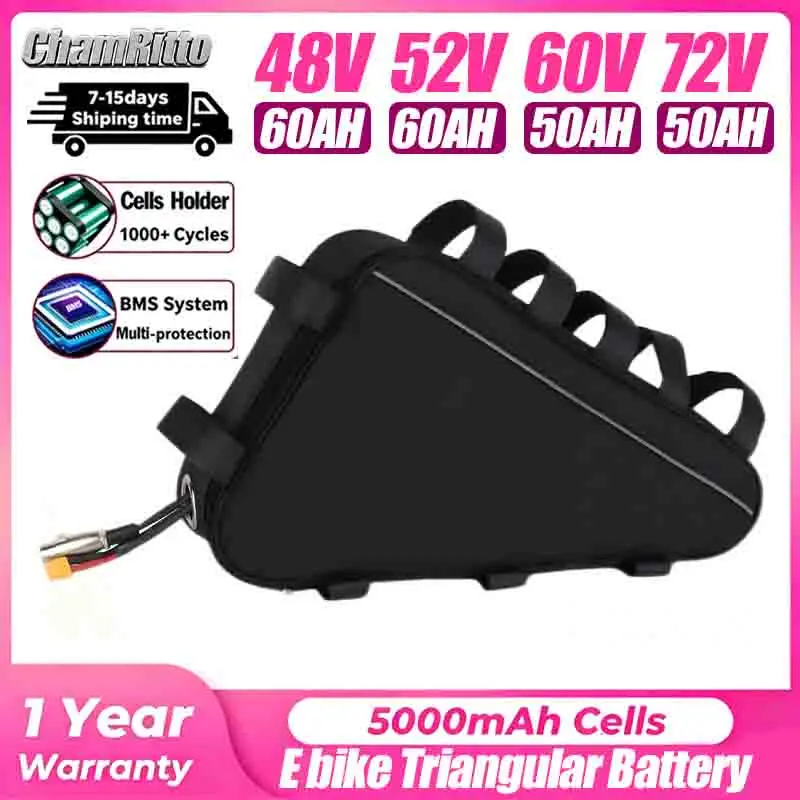 36v 48V Electric Bike Down Tube Battery 72V60V52V Triangle 30ah 35ah 40ah 50ah 60ah High Capacity 2000W 3000W High Power Battery
36v 48V Electric Bike Down Tube Battery 72V60V52V Triangle 30ah 35ah 40ah 50ah 60ah High Capacity 2000W 3000W High Power Battery